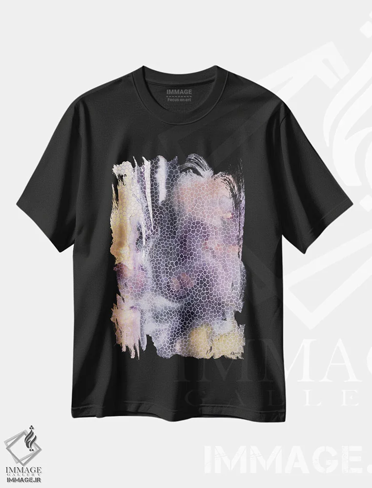 تیشرت مشکی طرح دار شیشه تراش خورده اثر هارت آو لیلی | immage.ir