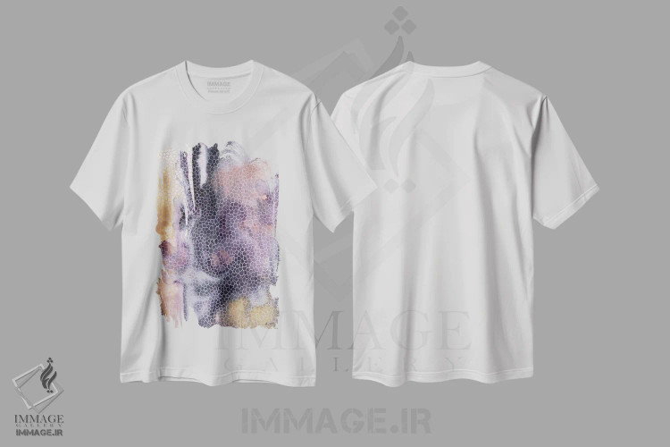 تیشرت سفید طرح دار شیشه تراش خورده اثر هارت آو لیلی | فروشگاه ایماژ