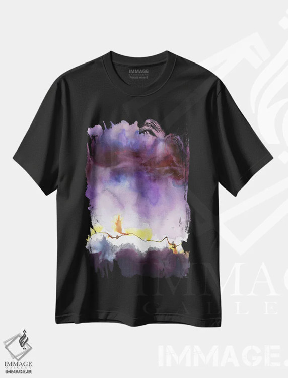تیشرت مشکی طرح دار کرم های شب تاب اثر هارت آو لیلی | فروشگاه ایماژ