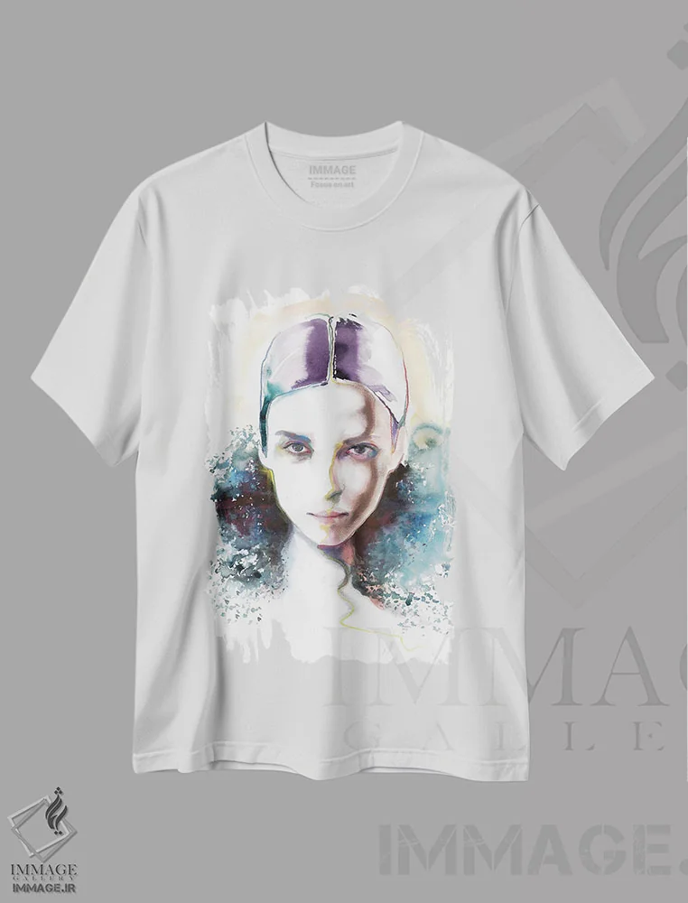 تیشرت سفید طرح دار هلنا، دکور معاصر اثر هارت آو لیلی | فروشگاه ایماژ