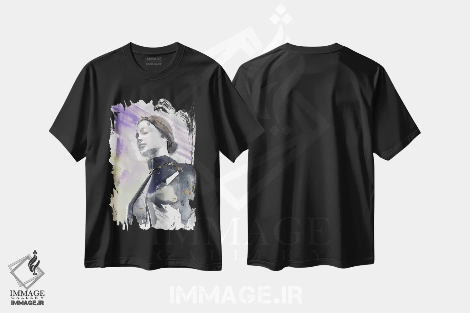 تیشرت مشکی طرح دار اجسام آسمانی، دکور معاصر اثر هارت آو لیلی | فروشگاه ایماژ