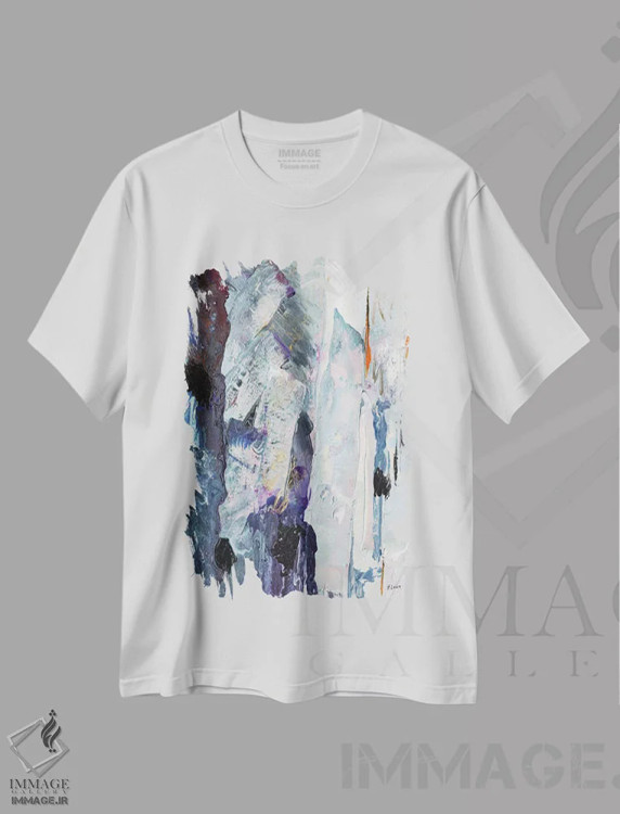 تیشرت سفید طرح دار کوه های یخی اثر هارت آو لیلی | immage.ir