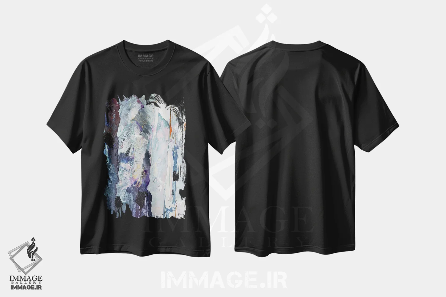 تیشرت مشکی طرح دار کوه های یخی اثر هارت آو لیلی | فروشگاه ایماژ