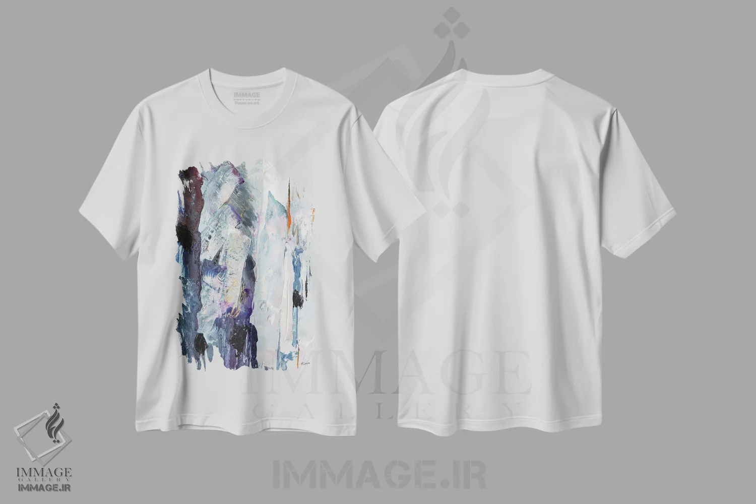 تیشرت سفید طرح دار کوه های یخی اثر هارت آو لیلی | immage.ir