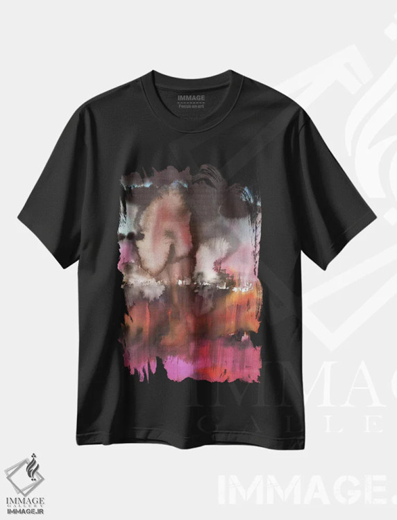 تیشرت مشکی طرح دار چشم انداز در رنگ ارغوانی اثر هارت آو لیلی | immage.ir