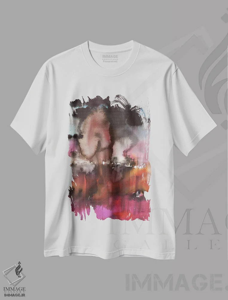 تیشرت سفید طرح دار چشم انداز در رنگ ارغوانی اثر هارت آو لیلی | فروشگاه ایماژ
