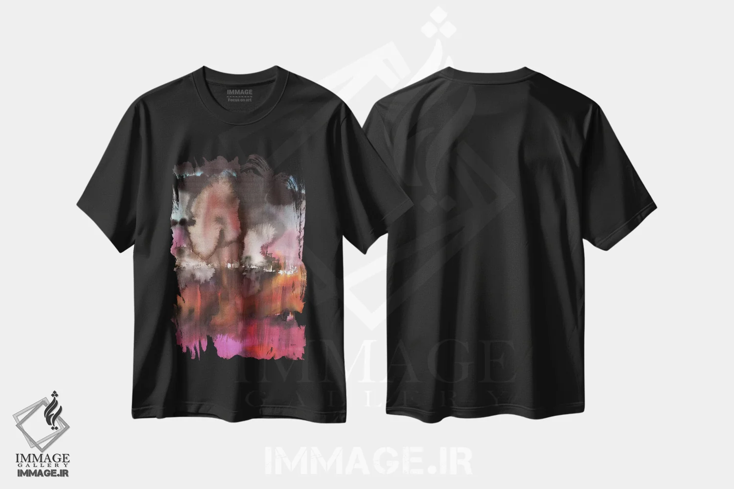 تیشرت مشکی طرح دار چشم انداز در رنگ ارغوانی اثر هارت آو لیلی | immage.ir