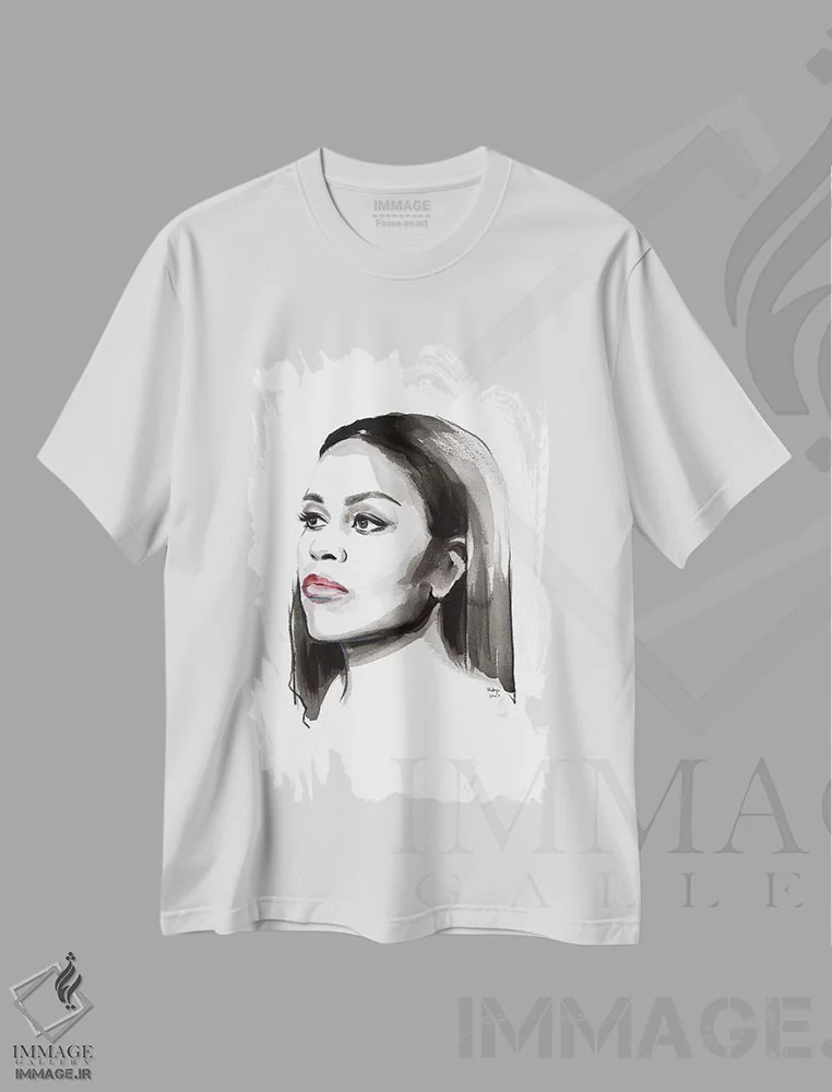 تیشرت سفید طرح دار میشل اوباما، دکور معاصر اثر هارت آو لیلی | immage.ir