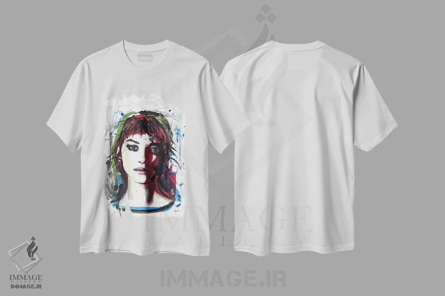 تیشرت سفید طرح دار ماریون، دکور معاصر اثر هارت آو لیلی | فروشگاه ایماژ