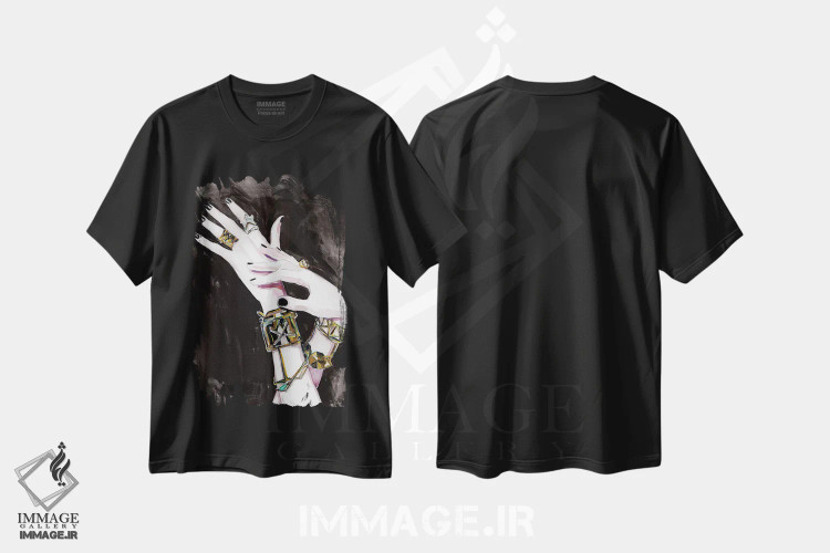 تیشرت مشکی طرح دار شیک میلان، دکور معاصر اثر هارت آو لیلی | immage.ir