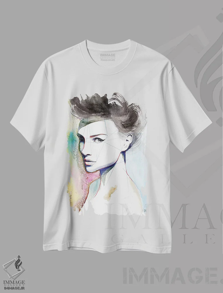 تیشرت سفید طرح دار ناتالی، دکور معاصر اثر هارت آو لیلی | فروشگاه ایماژ