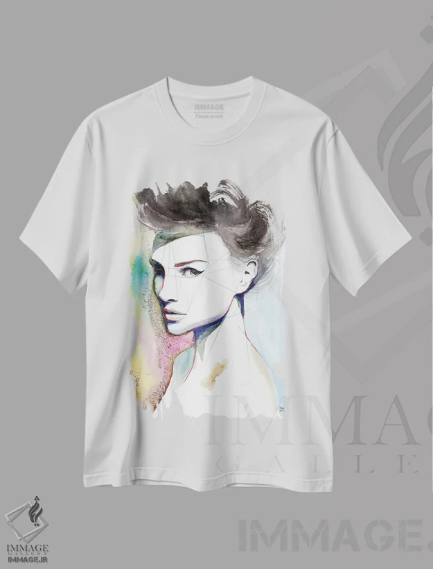 تیشرت سفید طرح دار ناتالی، دکور معاصر اثر هارت آو لیلی | فروشگاه ایماژ