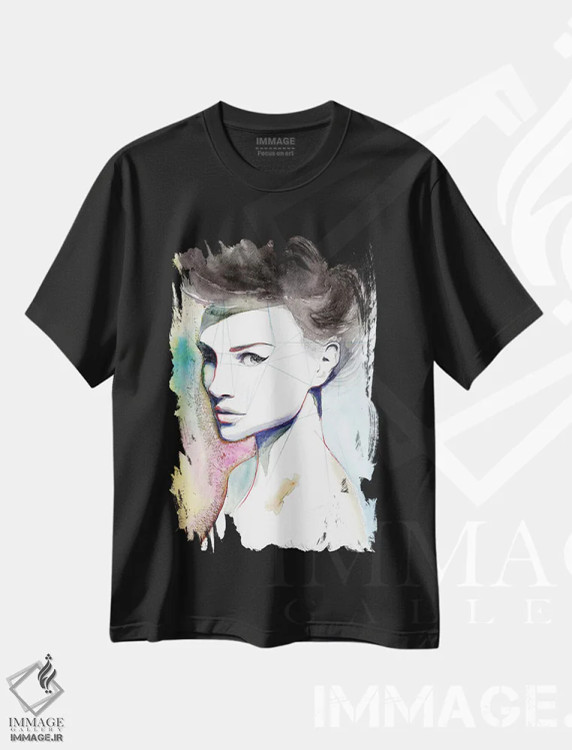 تیشرت مشکی طرح دار ناتالی، دکور معاصر اثر هارت آو لیلی | immage.ir