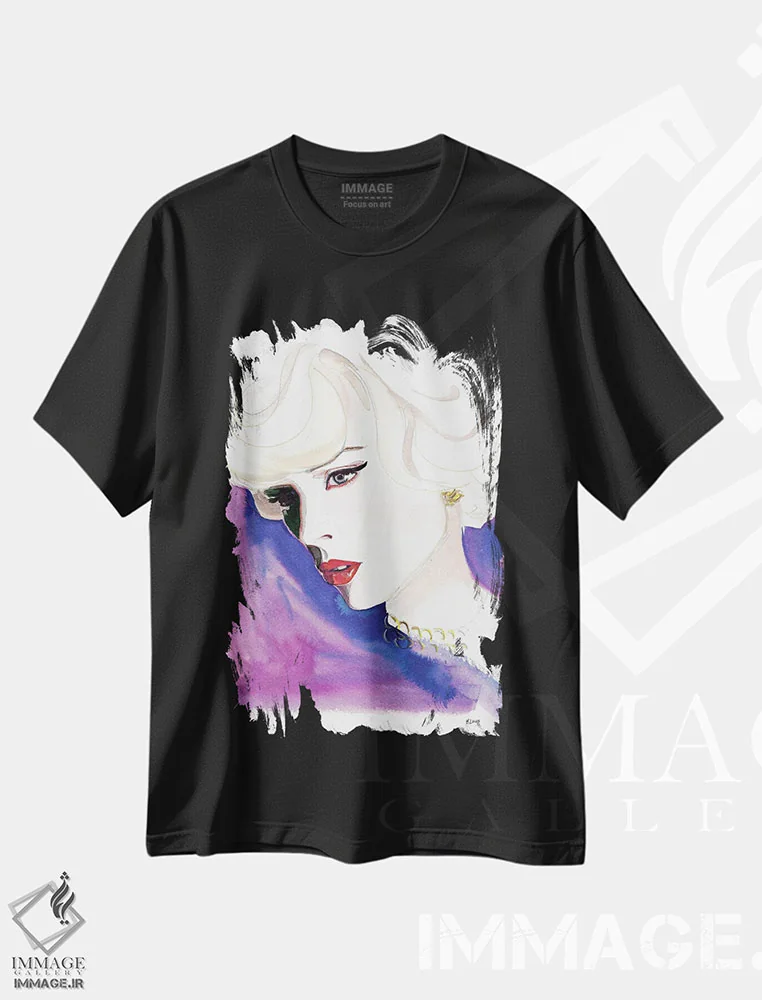 تیشرت مشکی طرح دار شب اپرا، دکور معاصر اثر هارت آو لیلی | فروشگاه ایماژ