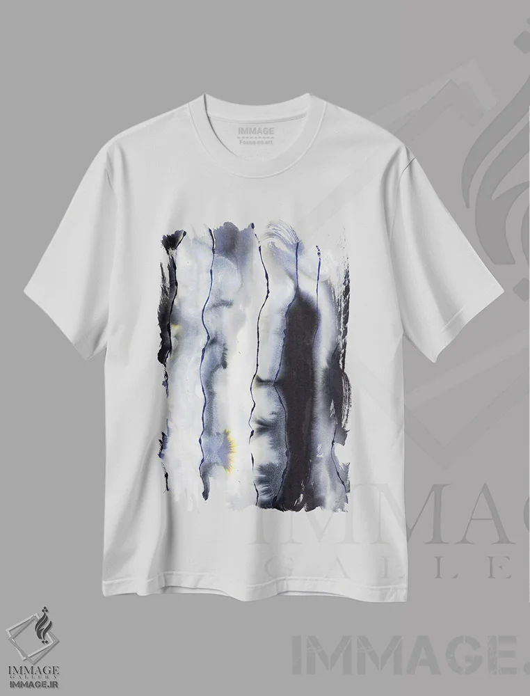 تیشرت سفید طرح دار موازی اثر هارت آو لیلی | فروشگاه ایماژ