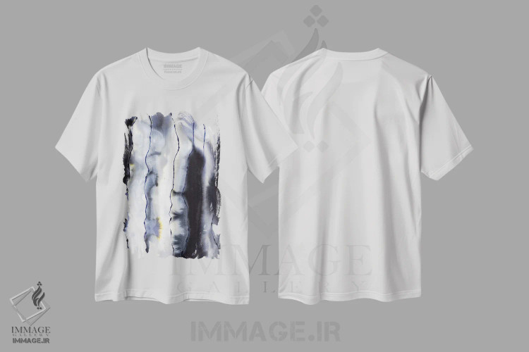 تیشرت سفید طرح دار موازی اثر هارت آو لیلی | فروشگاه ایماژ