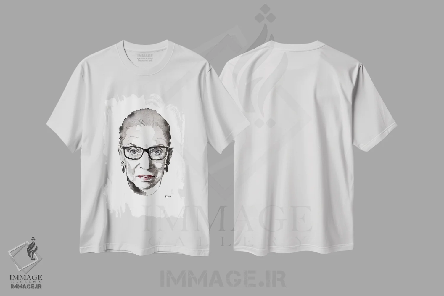 تیشرت سفید طرح دار آر.بی.جی، دکور معاصر اثر هارت آو لیلی | فروشگاه ایماژ