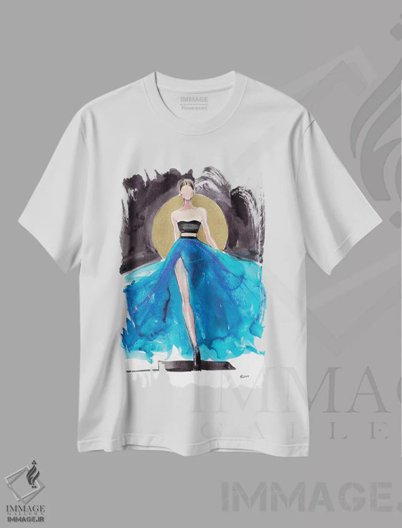 تیشرت سفید طرح دار خورشید طلوع کننده، دکور معاصر اثر هارت آو لیلی | immage.ir