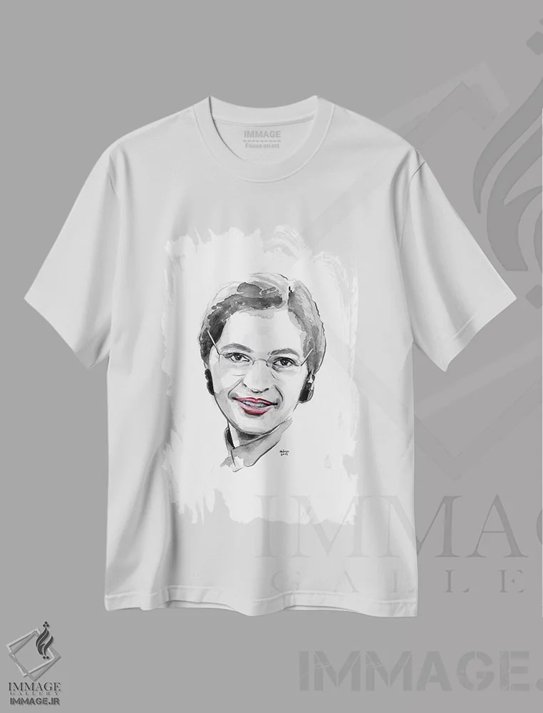 تیشرت سفید طرح دار روزا پارکس، دکور معاصر اثر هارت آو لیلی | immage.ir