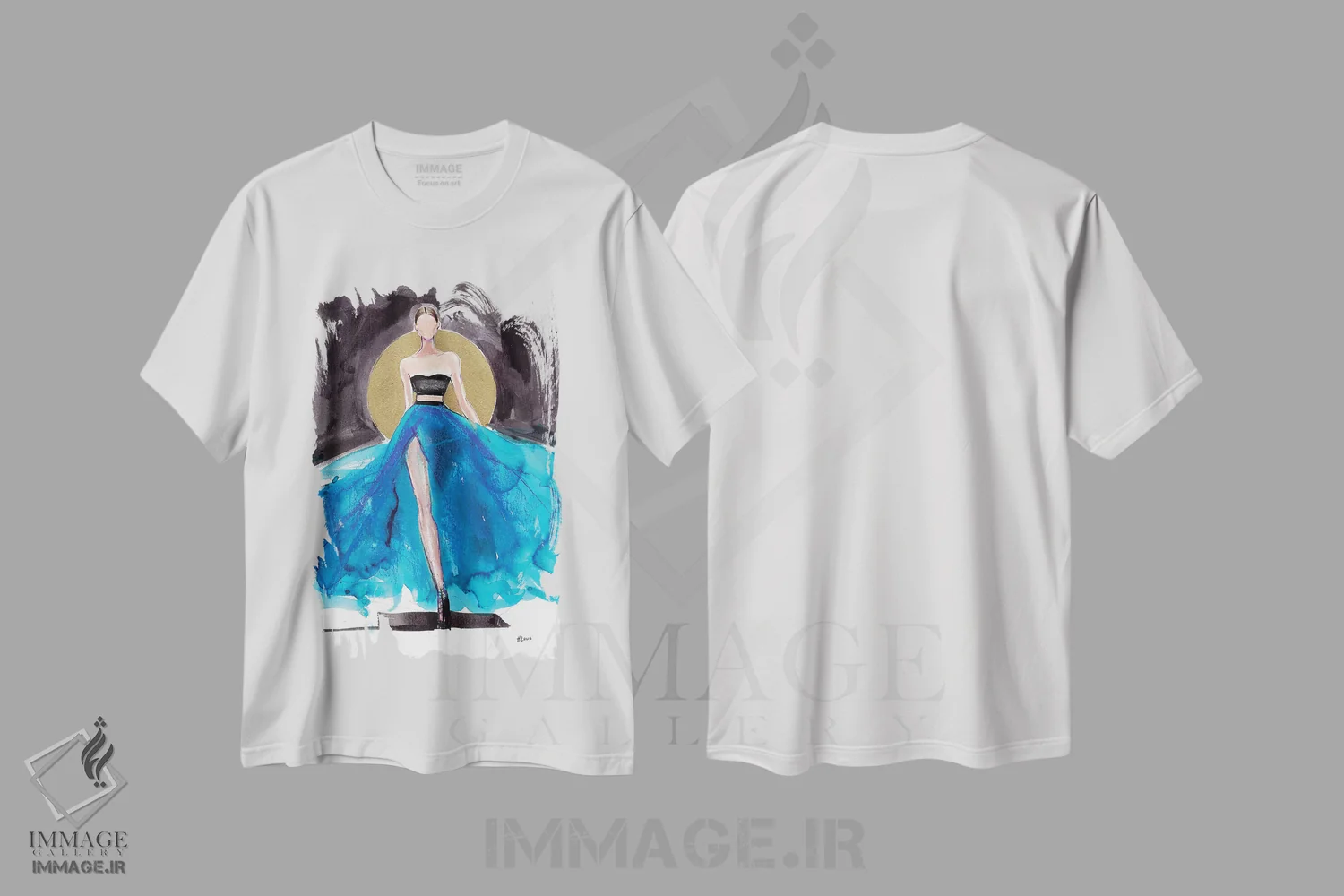 تیشرت سفید طرح دار خورشید طلوع کننده، دکور معاصر اثر هارت آو لیلی | immage.ir