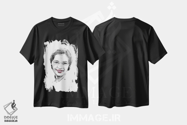 تیشرت مشکی طرح دار روزا پارکس، دکور معاصر اثر هارت آو لیلی | فروشگاه ایماژ