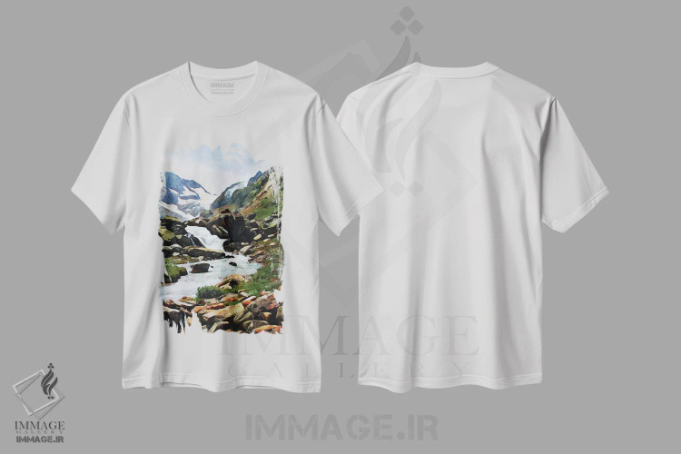 تیشرت سفید طرح دار گذرگاه سوسن ارزش پیمودن II، دکور کلبه و لژ اثر اشلی آلدرج | فروشگاه ایماژ