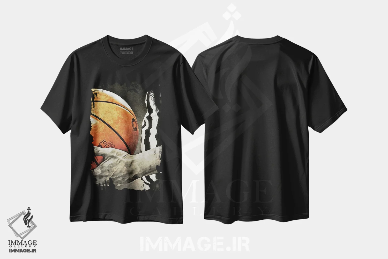 تیشرت مشکی طرح دار داور بسکتبال، هنر دیجیتال اثر اشلی آلدرج | فروشگاه ایماژ