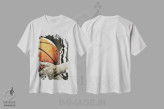 تیشرت سفید طرح دار داور بسکتبال، هنر دیجیتال اثر اشلی آلدرج | immage.ir