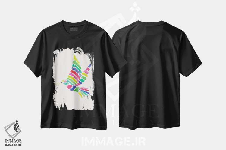 تیشرت مشکی طرح دار کبوتر کریسمس، دکور تعطیلات اثر هدر مک لافلین | immage.ir