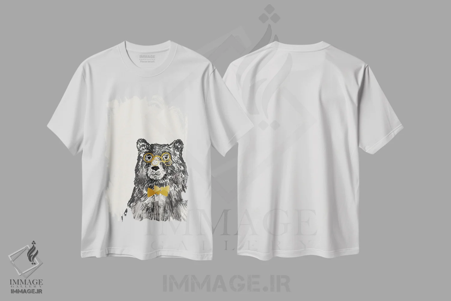 تیشرت سفید طرح دار خرس، تزئینی اثر هدر مک لافلین | immage.ir