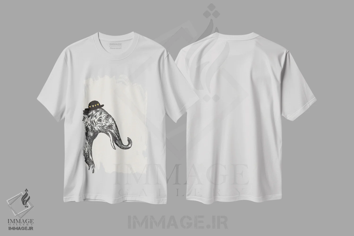 تیشرت سفید طرح دار فیل I، تزئینی اثر هدر مک لافلین | فروشگاه ایماژ