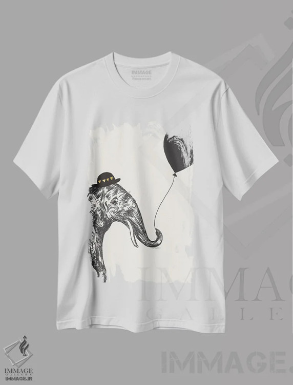 تیشرت سفید طرح دار فیل II، تزئینی اثر هدر مک لافلین | immage.ir