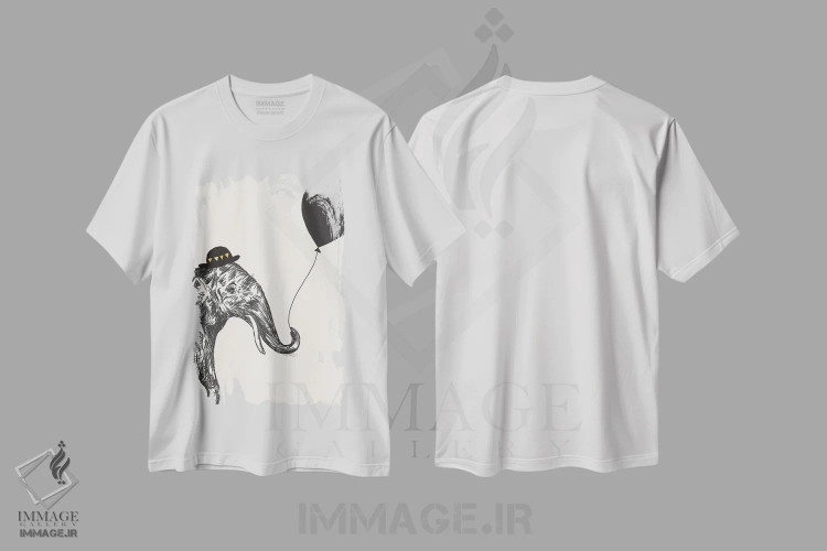 تیشرت سفید طرح دار فیل II، تزئینی اثر هدر مک لافلین | immage.ir