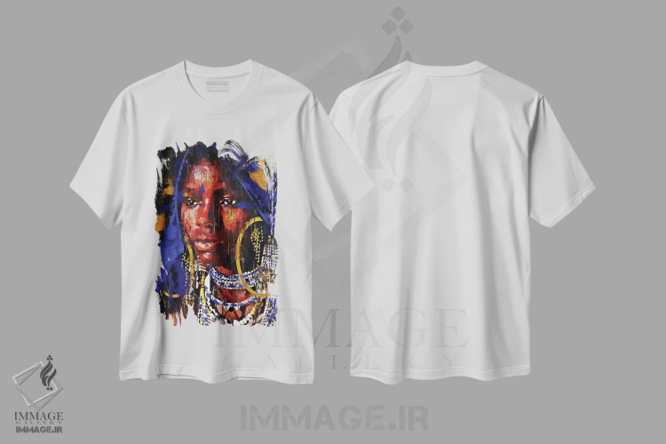 تیشرت سفید طرح دار رنگ های متحد انتزاعی V، هنر آمریکایی آفریقایی تبار اثر هلو مورائس | immage.ir