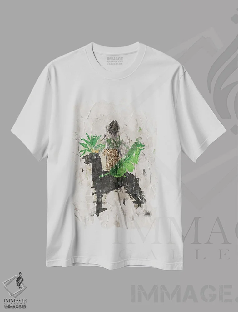 تیشرت سفید طرح دار رنگ های متحد انتزاعی XI، هنر دیجیتال اثر هلو مورائس | immage.ir