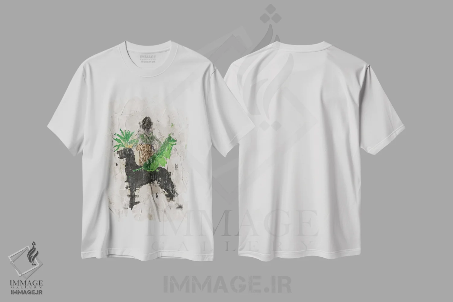 تیشرت سفید طرح دار رنگ های متحد انتزاعی XI، هنر دیجیتال اثر هلو مورائس | immage.ir