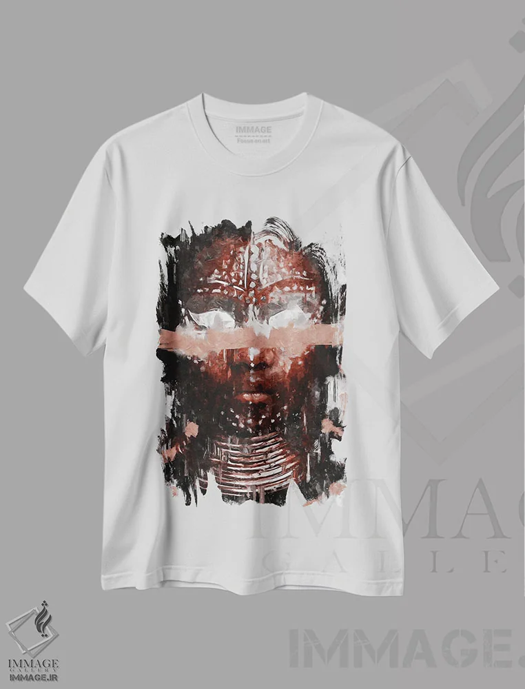 تیشرت سفید طرح دار رنگ های متحد انتزاعی XIII، هنر آمریکایی آفریقایی تبار اثر هلو مورائس | immage.ir