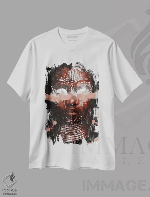 تیشرت سفید طرح دار رنگ های متحد انتزاعی XIII، هنر آمریکایی آفریقایی تبار اثر هلو مورائس | immage.ir