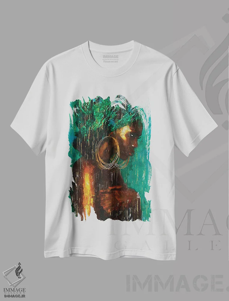تیشرت سفید طرح دار رنگ های متحد انتزاعی XV، هنر آمریکایی آفریقایی تبار اثر هلو مورائس | immage.ir