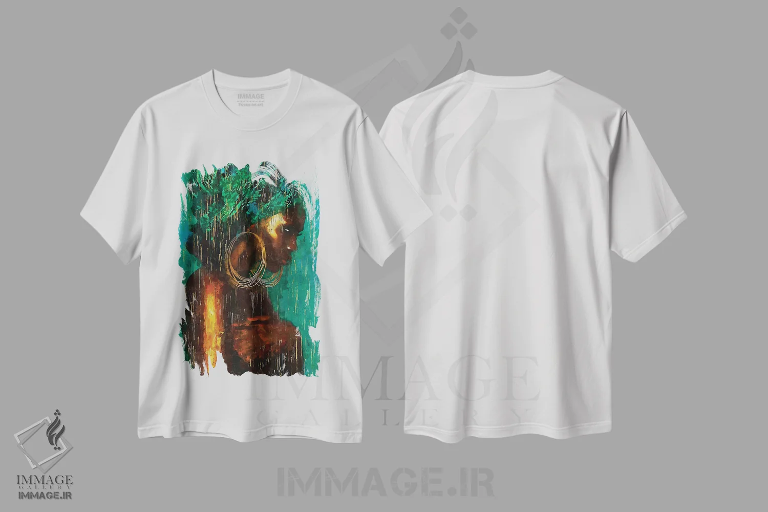 تیشرت سفید طرح دار رنگ های متحد انتزاعی XV، هنر آمریکایی آفریقایی تبار اثر هلو مورائس | immage.ir