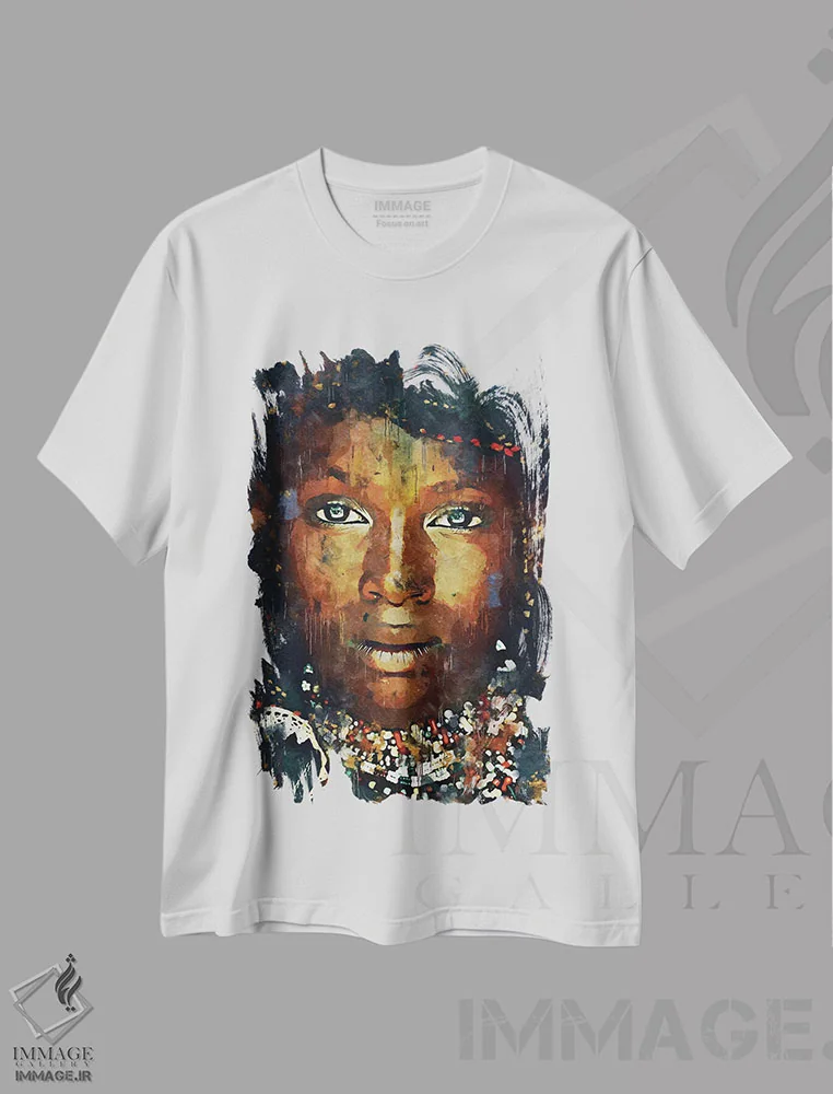 تیشرت سفید طرح دار رنگ های متحد انتزاعی XXVII، هنر آمریکایی آفریقایی تبار اثر هلو مورائس | immage.ir