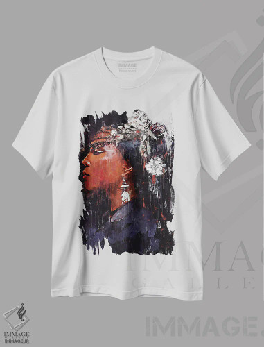 تیشرت سفید طرح دار رنگ های متحد انتزاعی XXVIII، تزئینی اثر هلو مورائس | فروشگاه ایماژ