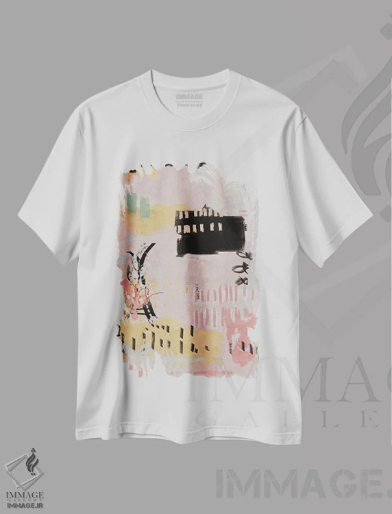 تیشرت سفید طرح دار انتزاعی رز VI اثر هلو مورائس | فروشگاه ایماژ