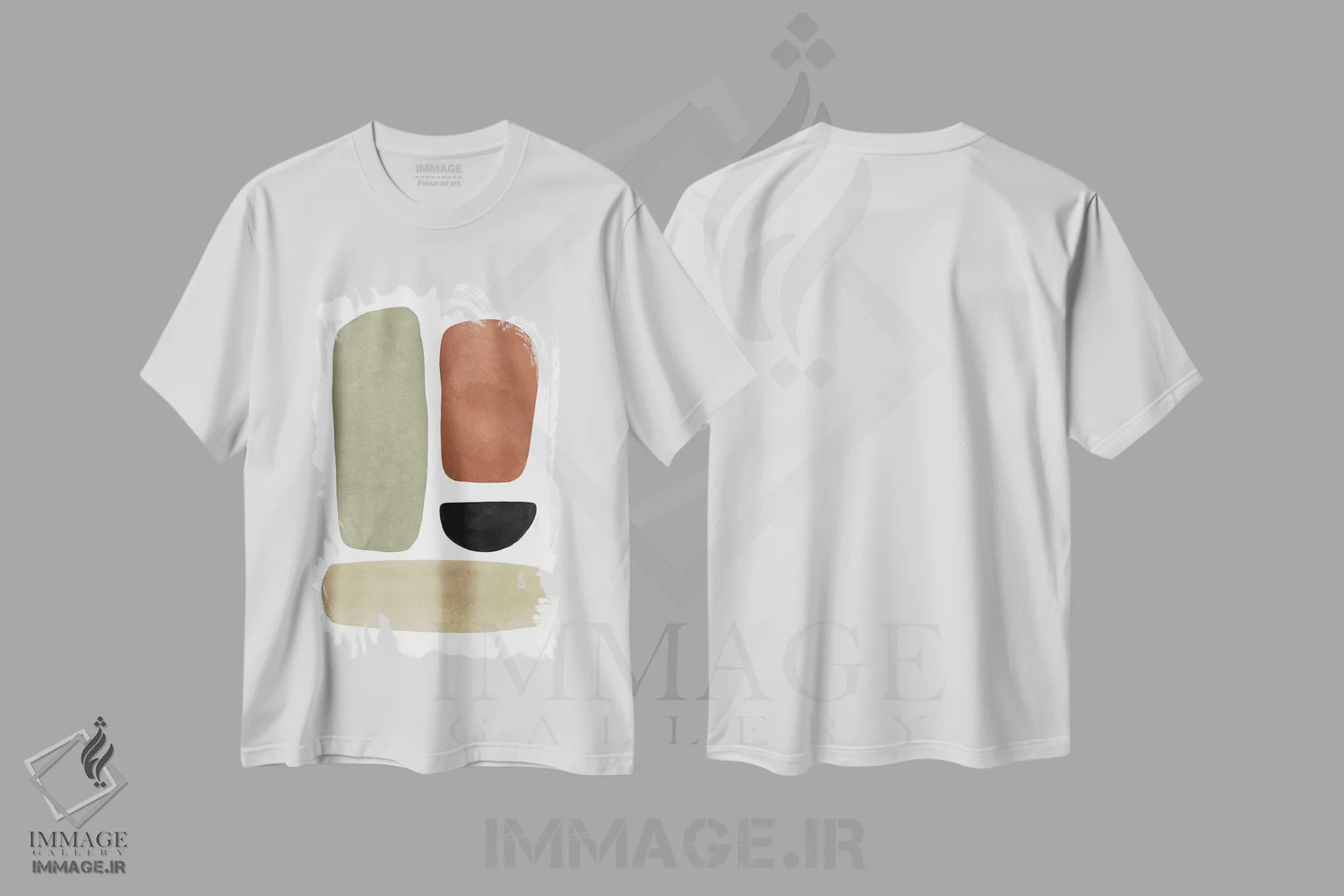 تیشرت سفید طرح دار شکل سرامیکی انتزاعی V اثر هلو مورائس | immage.ir