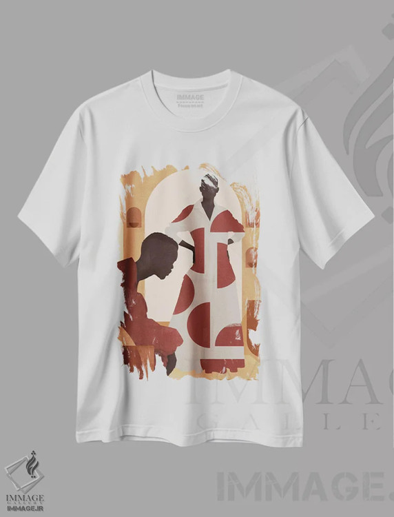 تیشرت سفید طرح دار دختر مسی انتزاعی I، هنر آمریکایی آفریقایی تبار اثر هلو مورائس | فروشگاه ایماژ