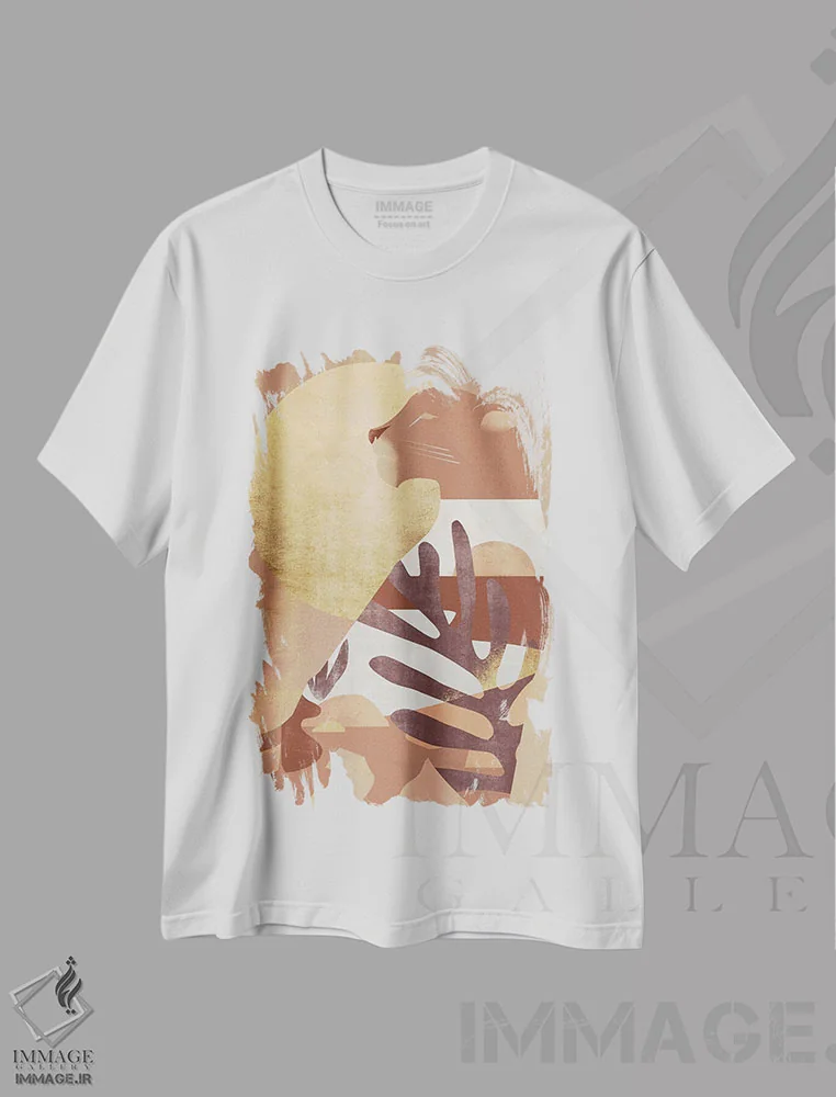 تیشرت سفید طرح دار پوما بر تپه شنی انتزاعی I، دکور بوهمی اثر هلو مورائس | immage.ir