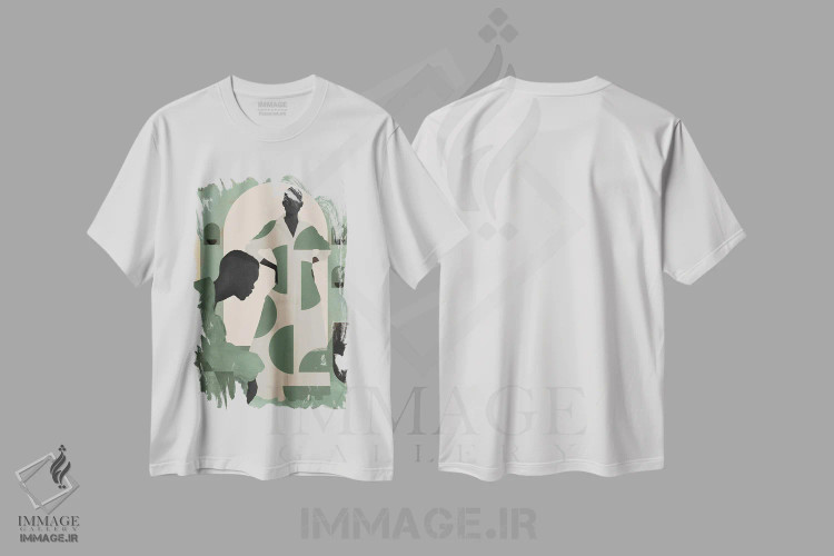 تیشرت سفید طرح دار دختر مالدیو انتزاعی IV، هنر آمریکایی آفریقایی تبار اثر هلو مورائس | فروشگاه ایماژ