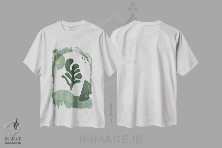 تیشرت سفید طرح دار شکل مالدیو انتزاعی I، آبستره اثر هلو مورائس | immage.ir