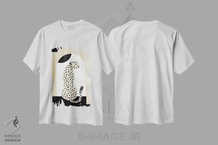 تیشرت سفید طرح دار یوزپلنگ مینیمال انتزاعی I، تزئینی اثر هلو مورائس | فروشگاه ایماژ