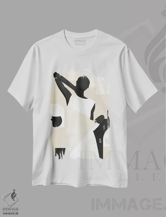 تیشرت سفید طرح دار دختر مینیمال انتزاعی VII، هنر آمریکایی آفریقایی تبار اثر هلو مورائس | immage.ir